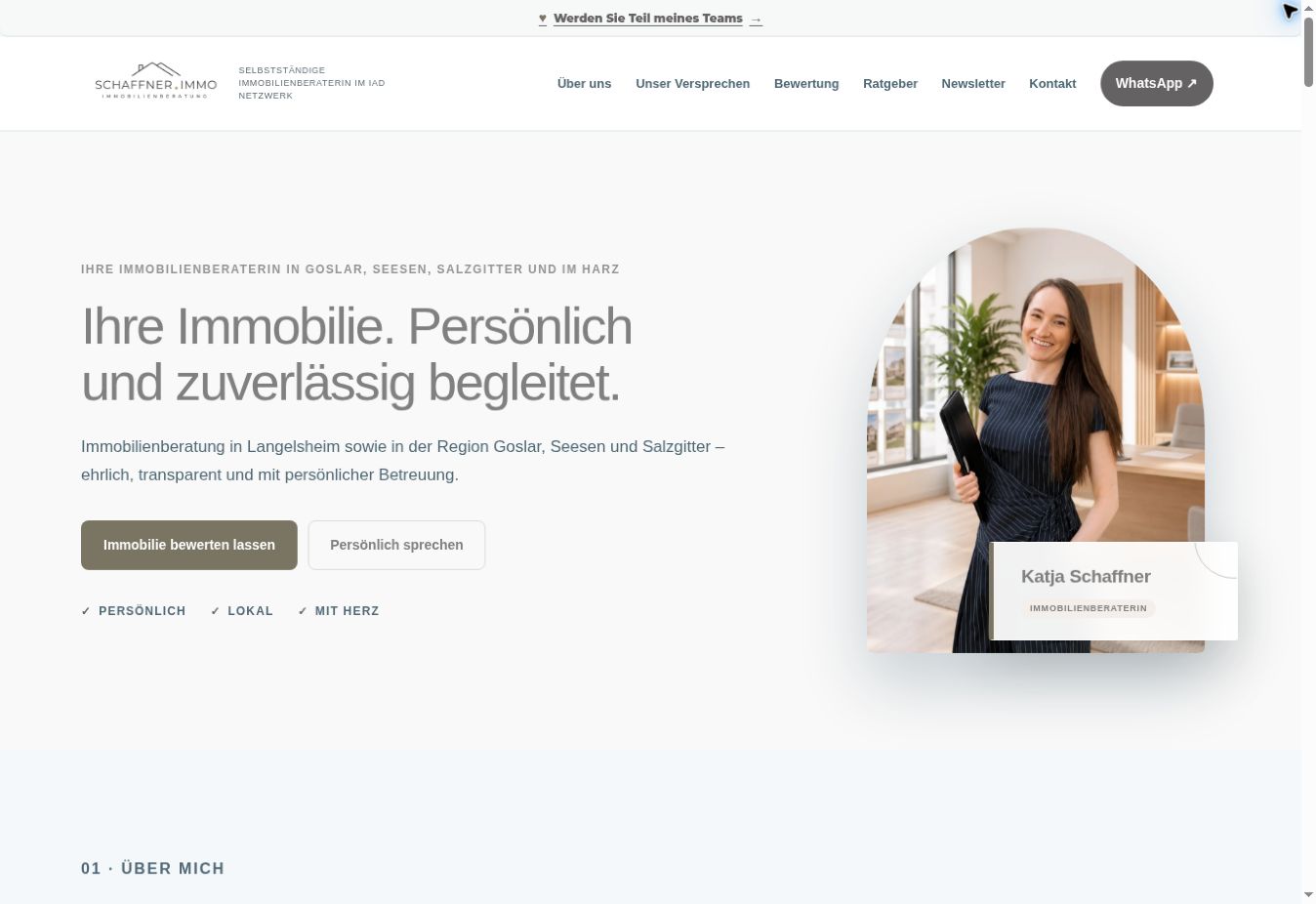 Website-Ansicht von schaffner.immo